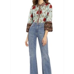 Alice and Olivia cotton silk blouse size medium